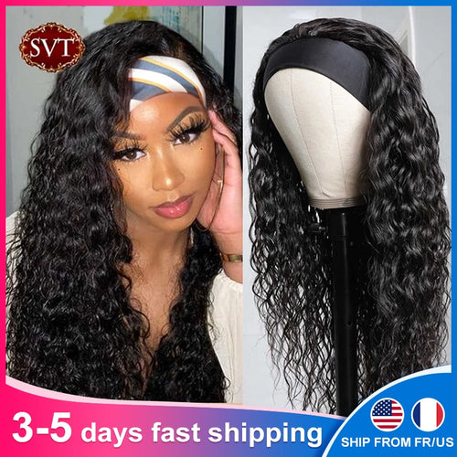 Water Wave Glueless Headband Wigs