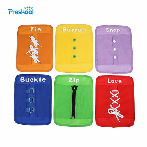 Zip Snap Button Buckle Lace Tie Early Education Preschool Toy